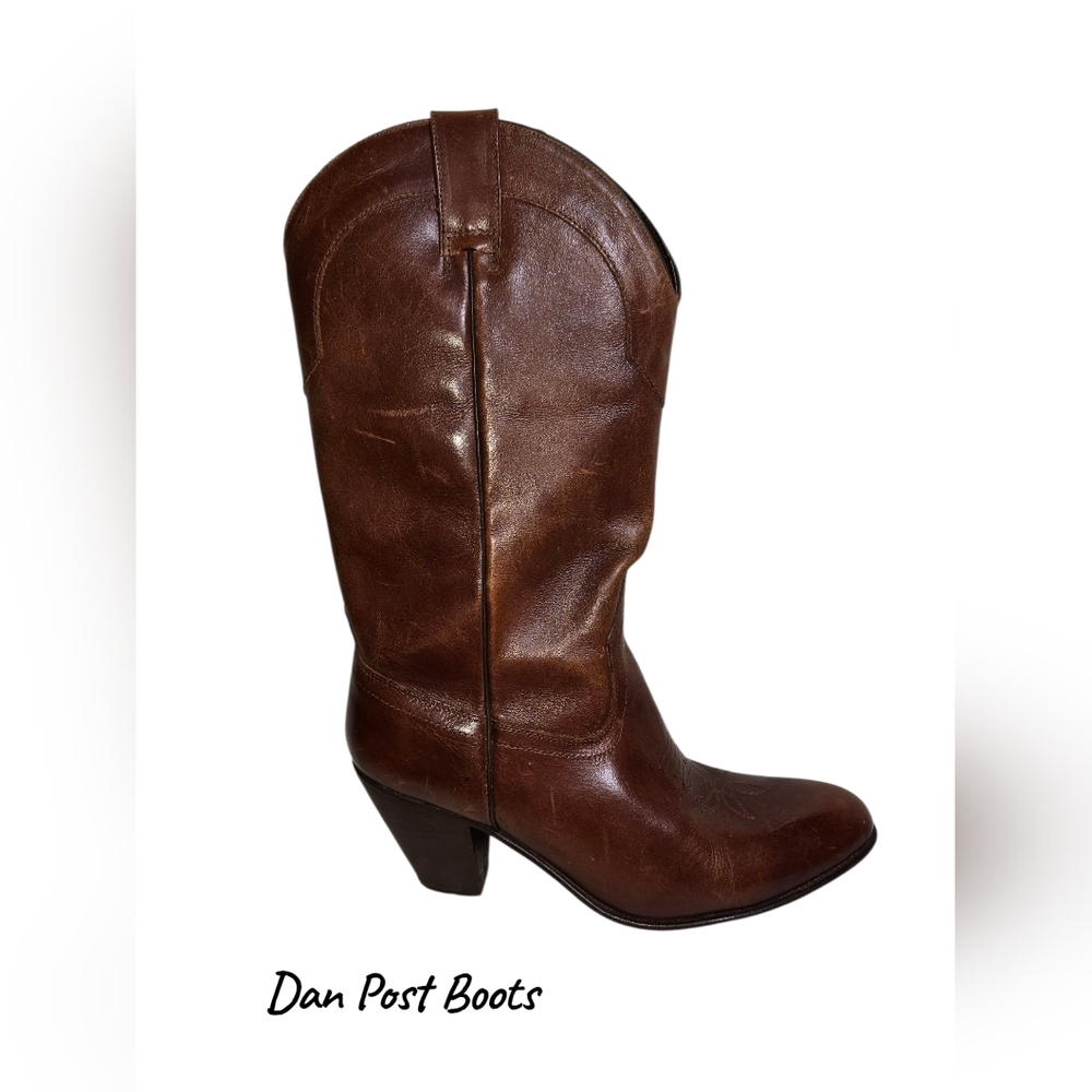 Dan Post Brown Heeled Western Boots